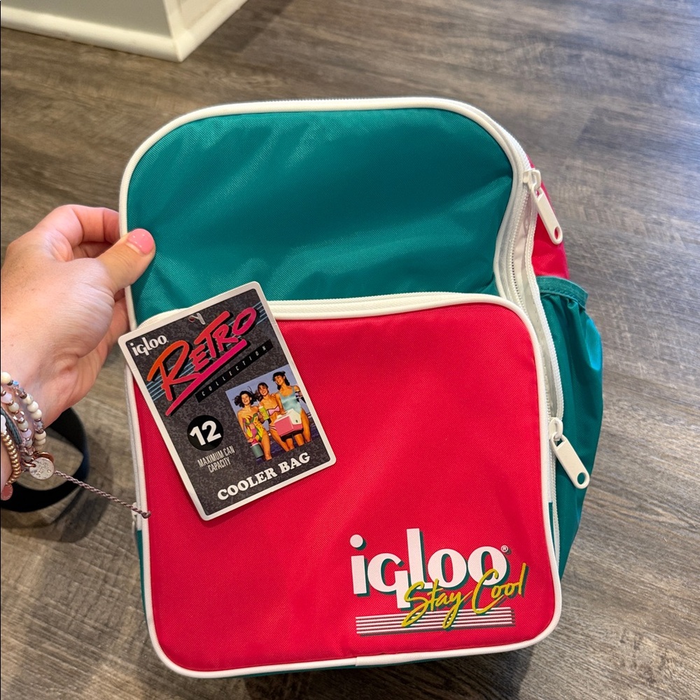 Igloo Retro Cooler Bag - Teal & Hot Pink